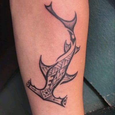 Polynesian Tattoo of Hammerhead shark