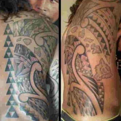 Tatuaje de espalda polinesia